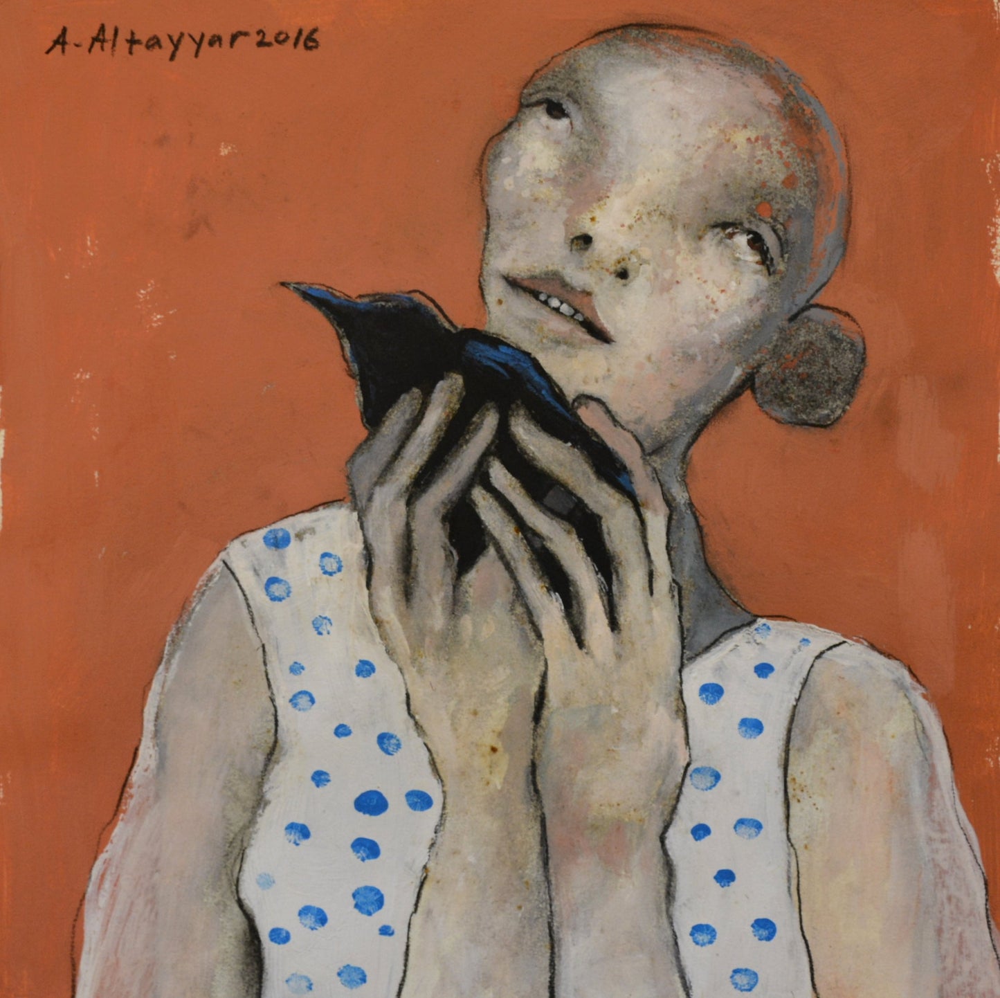 Amjad Altayyar Iraq/Sweden - Sick Bird 2016 original artwork available at marsoum art collective