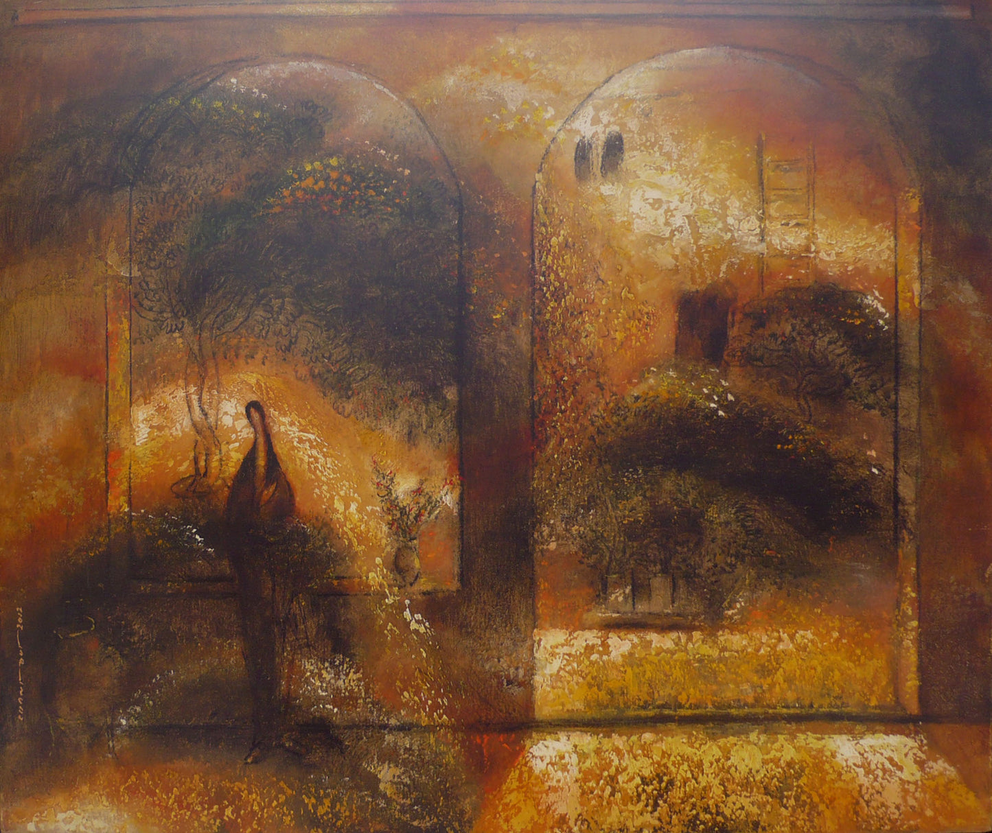 Hammoud Chantout Syria/France - بيتنا في حماة original artwork available at marsoum art collective